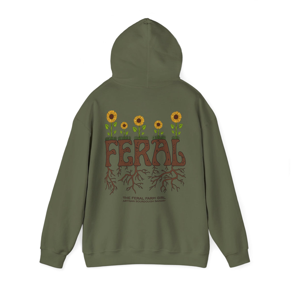 Geometric Feral Flowers Hooded Sweatshirt