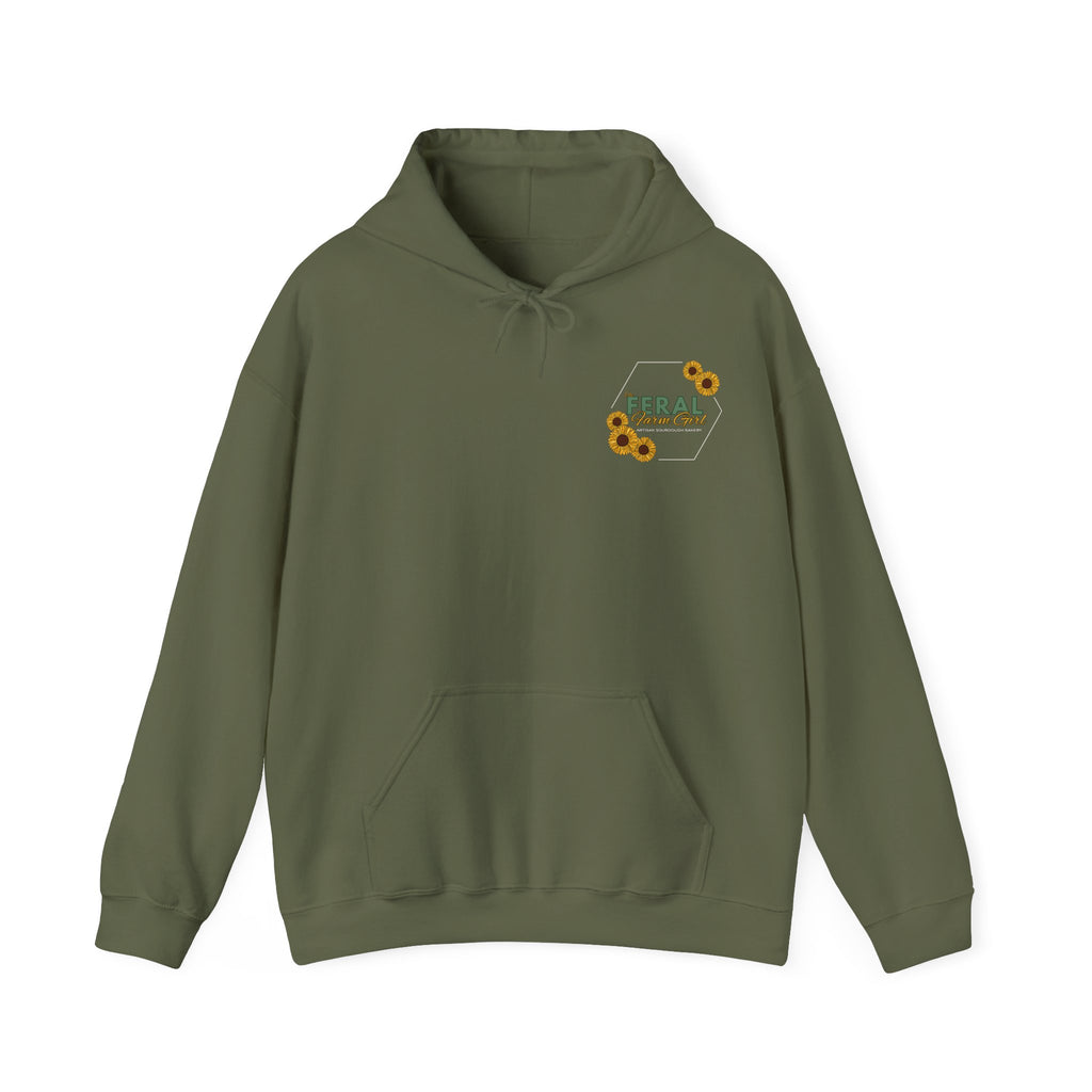 Geometric Feral Flowers Hooded Sweatshirt
